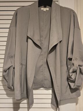 a new day Light Gray Open-Front Trench Jacket